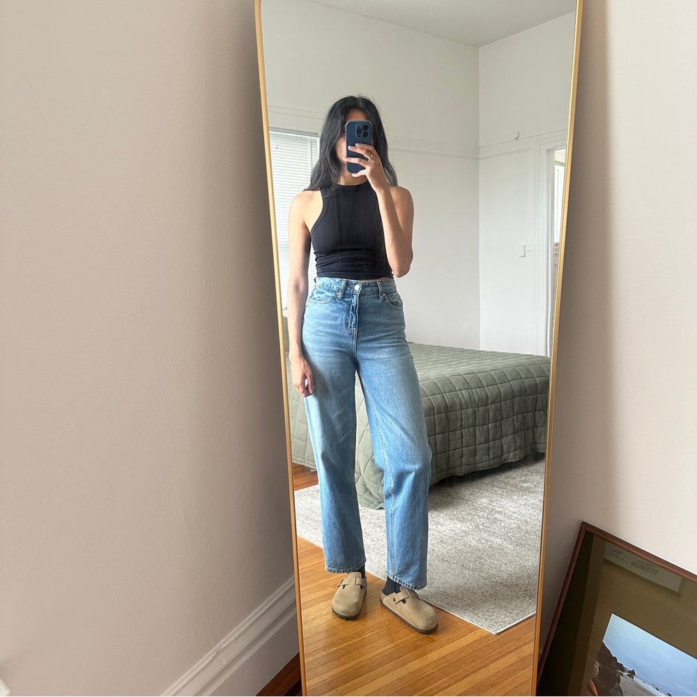 Original Use Light Blue Straight Leg Women's Jeans